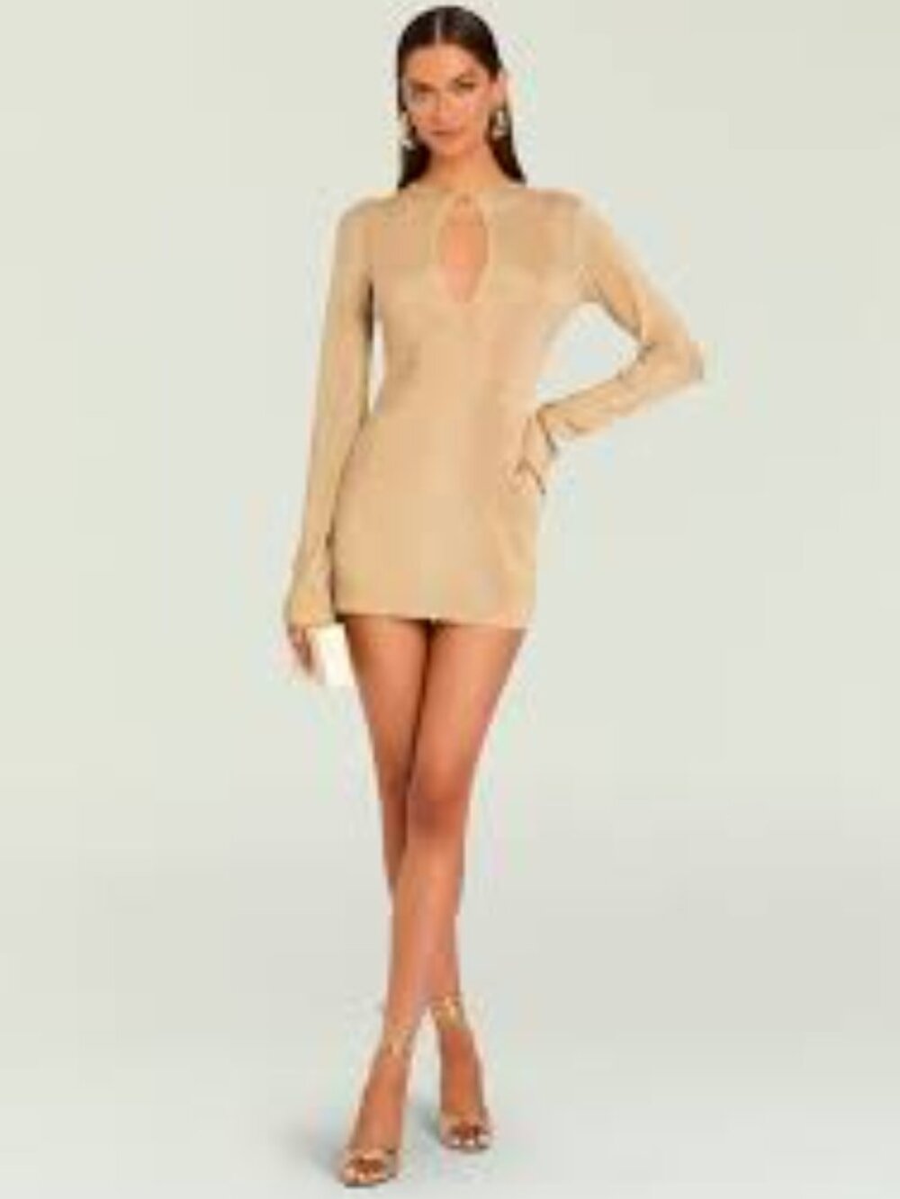 SEROYA  Emeri Metallic Knit Mini Dress
